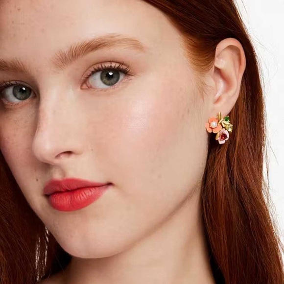 Kate Spade Pink and Green Floral Earrings - Picture 2 of 4